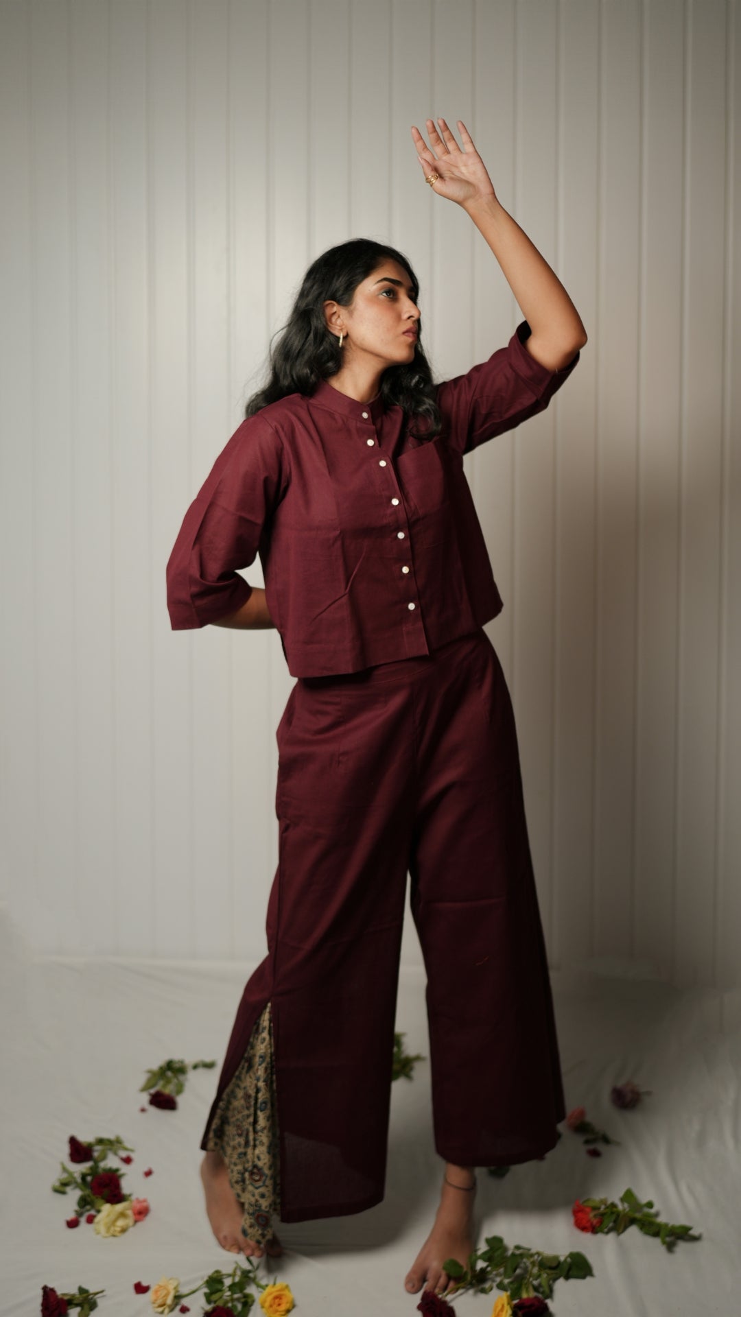 MAROON AJRAKH CO-ORD SET