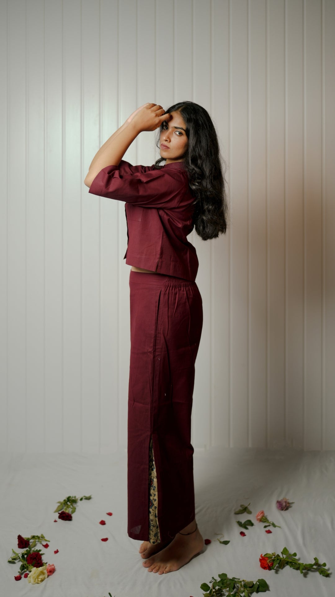 MAROON AJRAKH CO-ORD SET