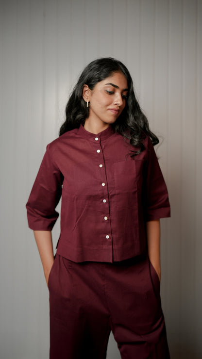 MAROON AJRAKH CO-ORD SET