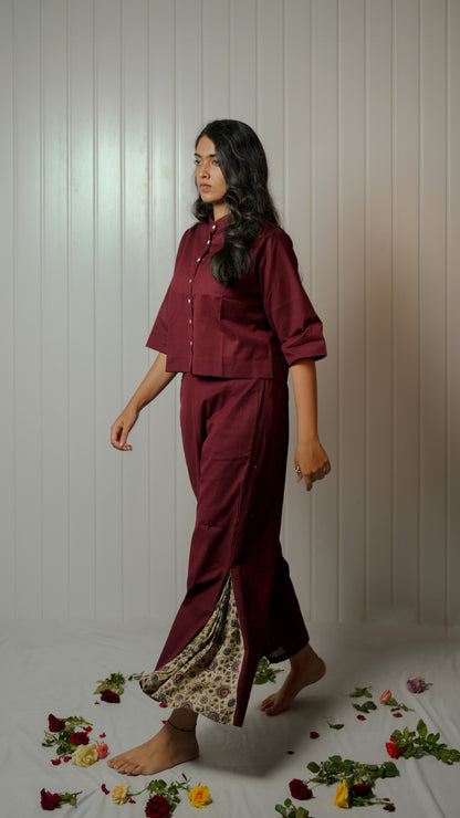 MAROON AJRAKH CO-ORD SET