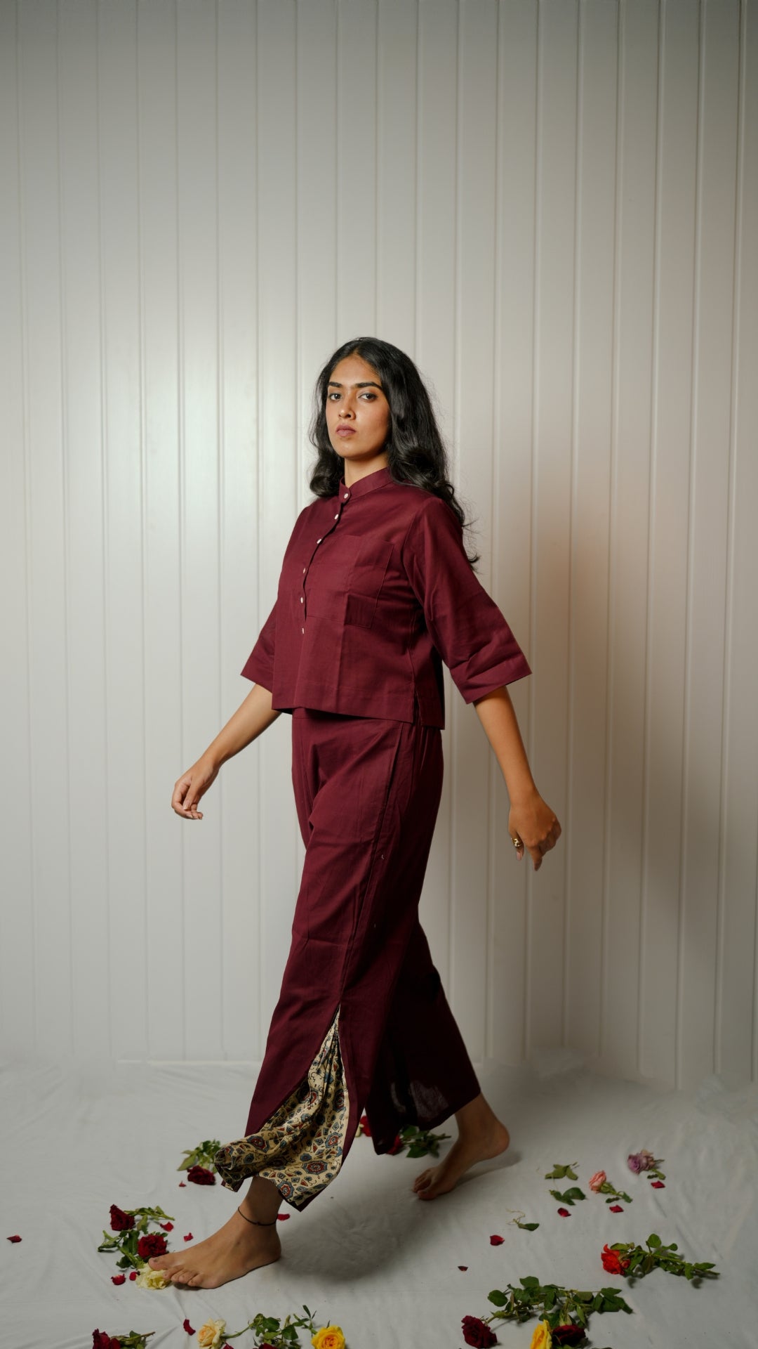 MAROON AJRAKH CO-ORD SET