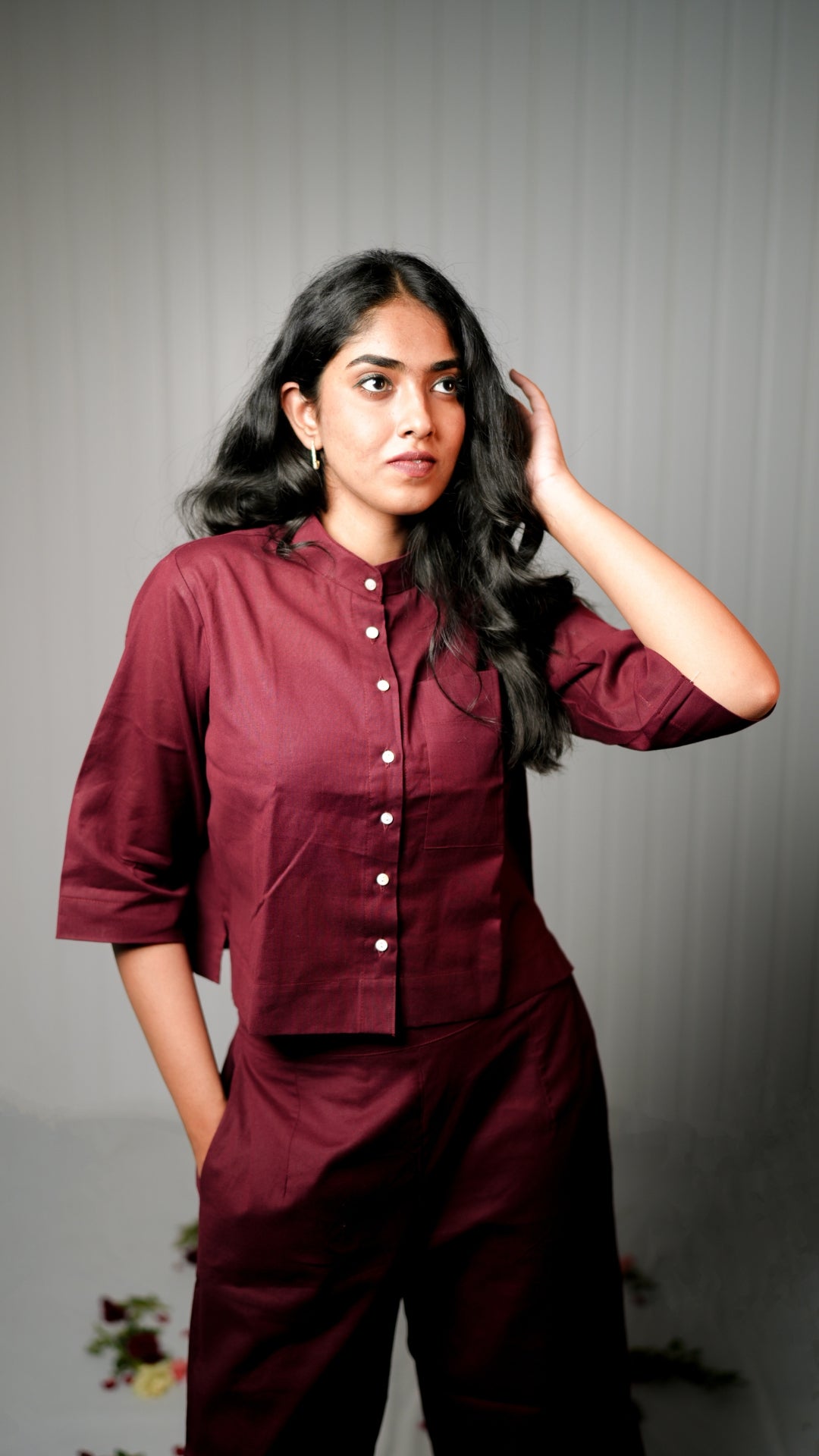 MAROON AJRAKH CO-ORD SET